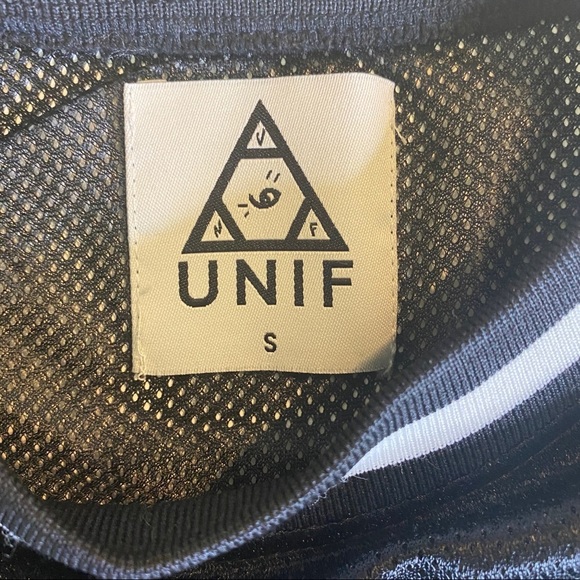 UNIF Dev Jersey Dress‎ Mesh Sheer Panel Black White - Picture 7 of 15